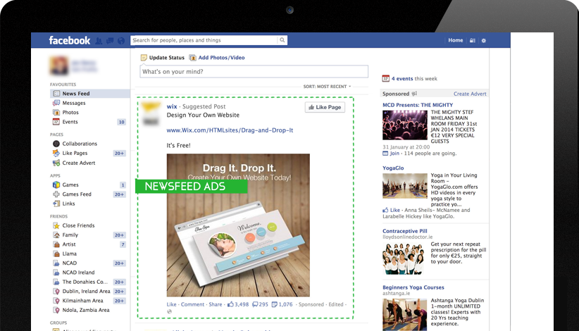Campagne publicitaire facebook